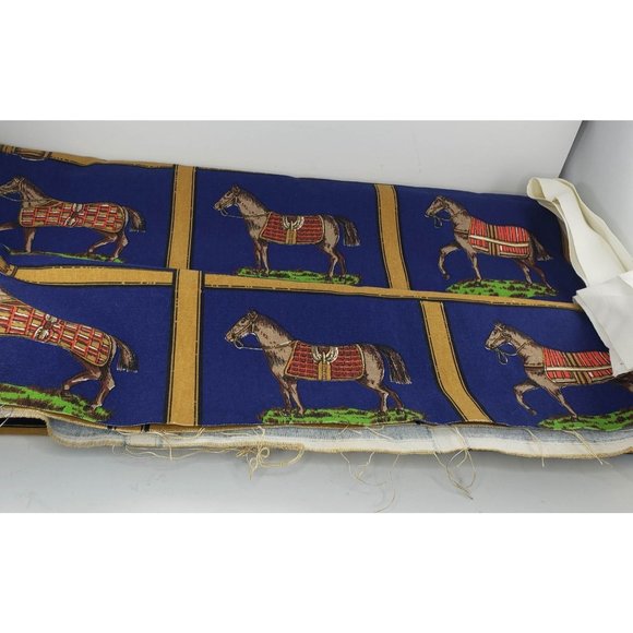 Vintage 5th Avenue Designs Horse Fabric Dupont Teflon Preshrunk 1984 - Picture 11 of 11